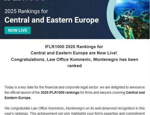 IFLR1000 2025: Komnenic & Partners Ranked Tier 2 in Financial & Corporate